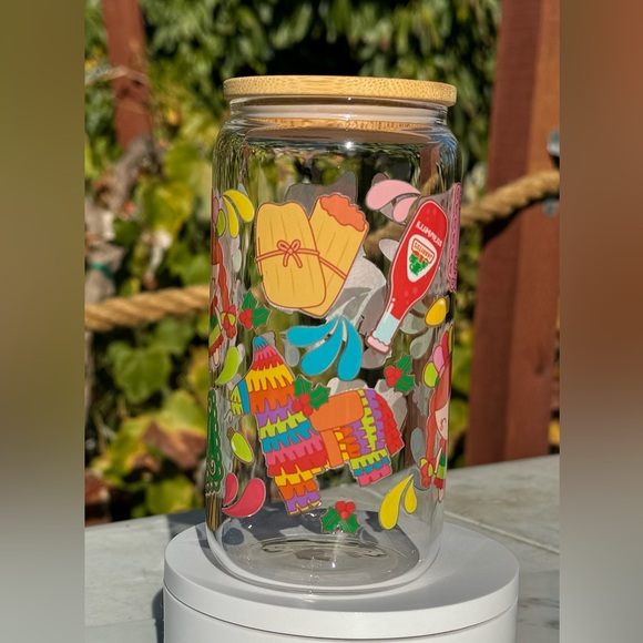 Mexican Christmas Libbey can glass 16oz - Picture 3 of 5